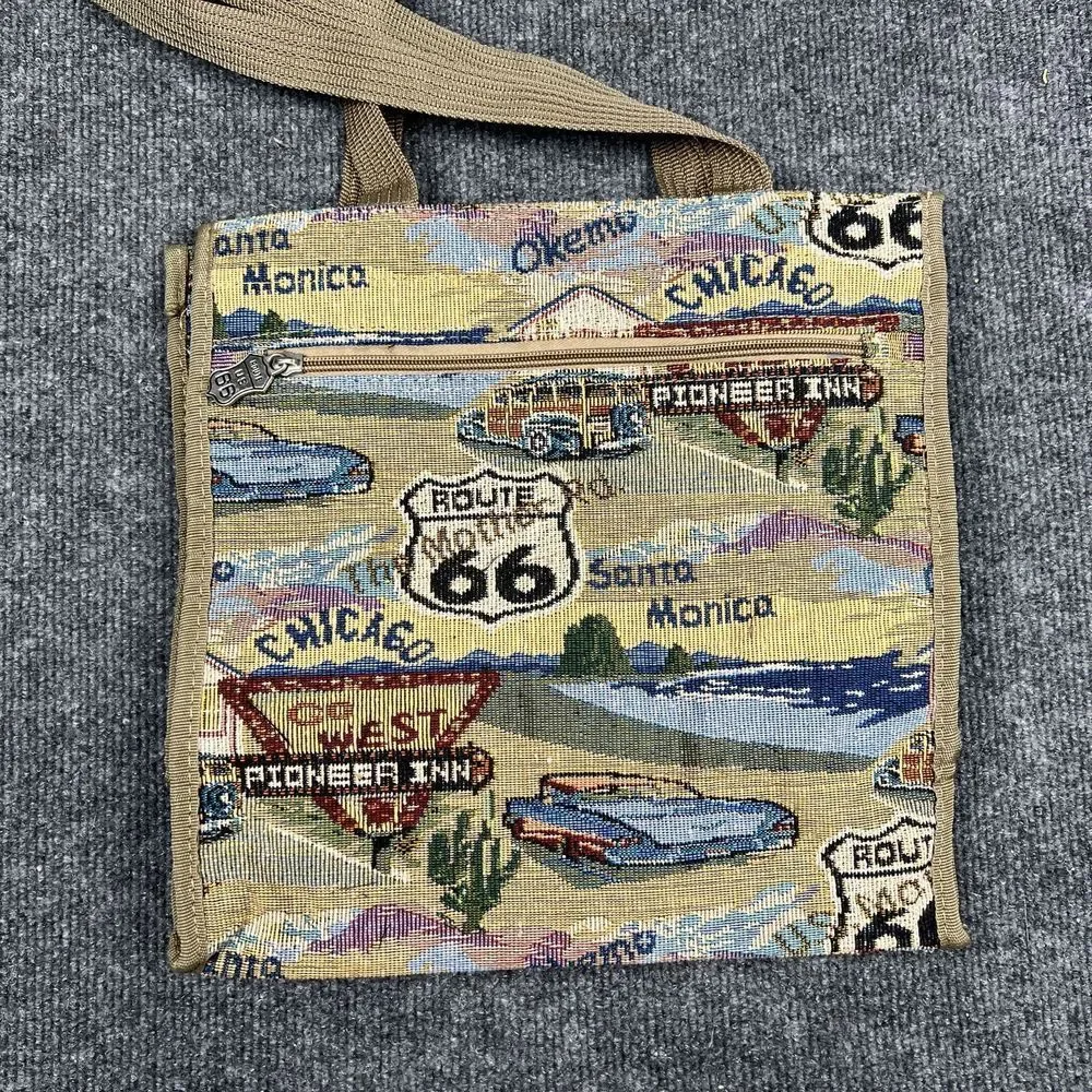Pioneer Express Route 66 Tapestry Travel Bag Carry-On Tote‎ Matching Coin Purse